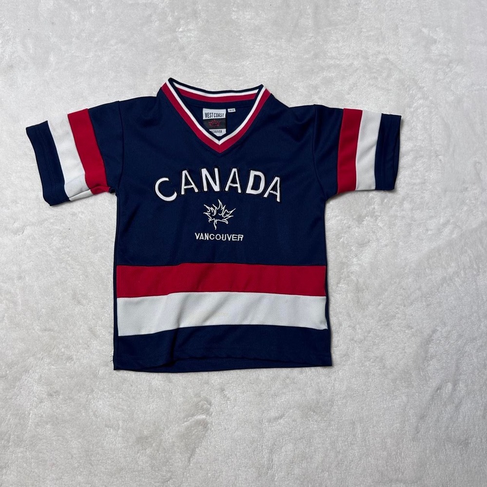 West Coast Vancouver Canada Hockey Jersey with white and red horizontal